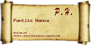 Pantits Hanna névjegykártya